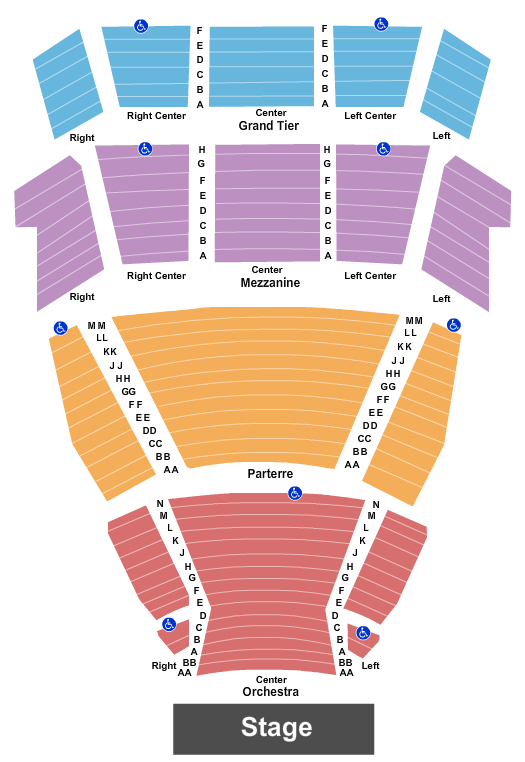 Seatmap for mcallen performing arts center